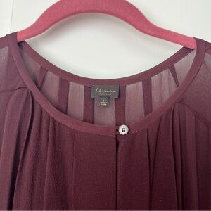 Aritzia T.Babaton Silk Pleated Dress, size L, burgundy